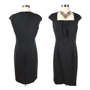 CLASSIQUES ENTIER ATELIER Sheath Dress Square Neck Charcoal Gray Back Zipper 8